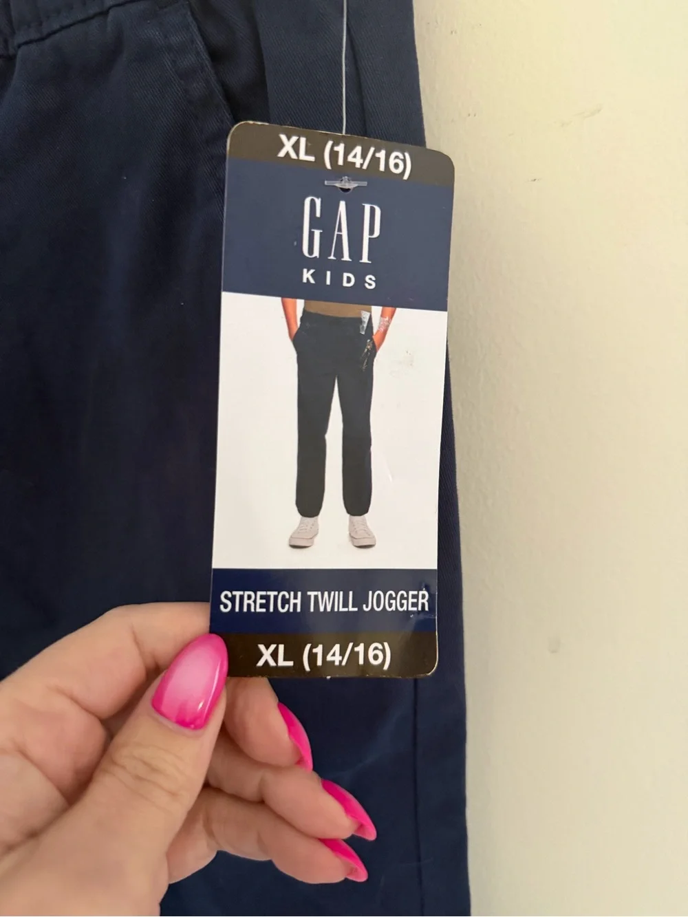 Gap Kids Stretch Twill Jogger Pants Navy XL 14/16 NWT